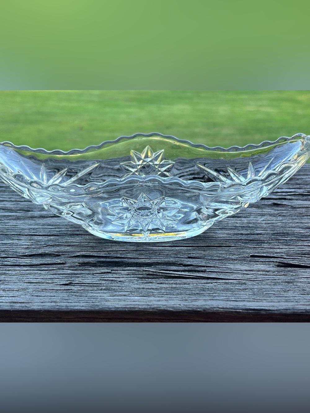 Clear Cut Glass Decorative Serving Bowl Crystal Star of David Design